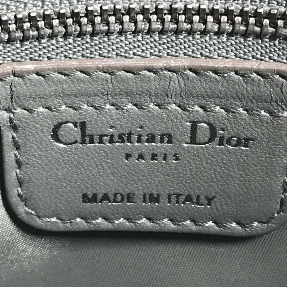 CHRISTIAN DIOR Gray Leather Pochette Shoulder Bag - Picture 11 of 14